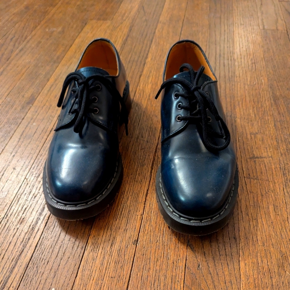 Solovair Derby Shoes - Rub off navy
